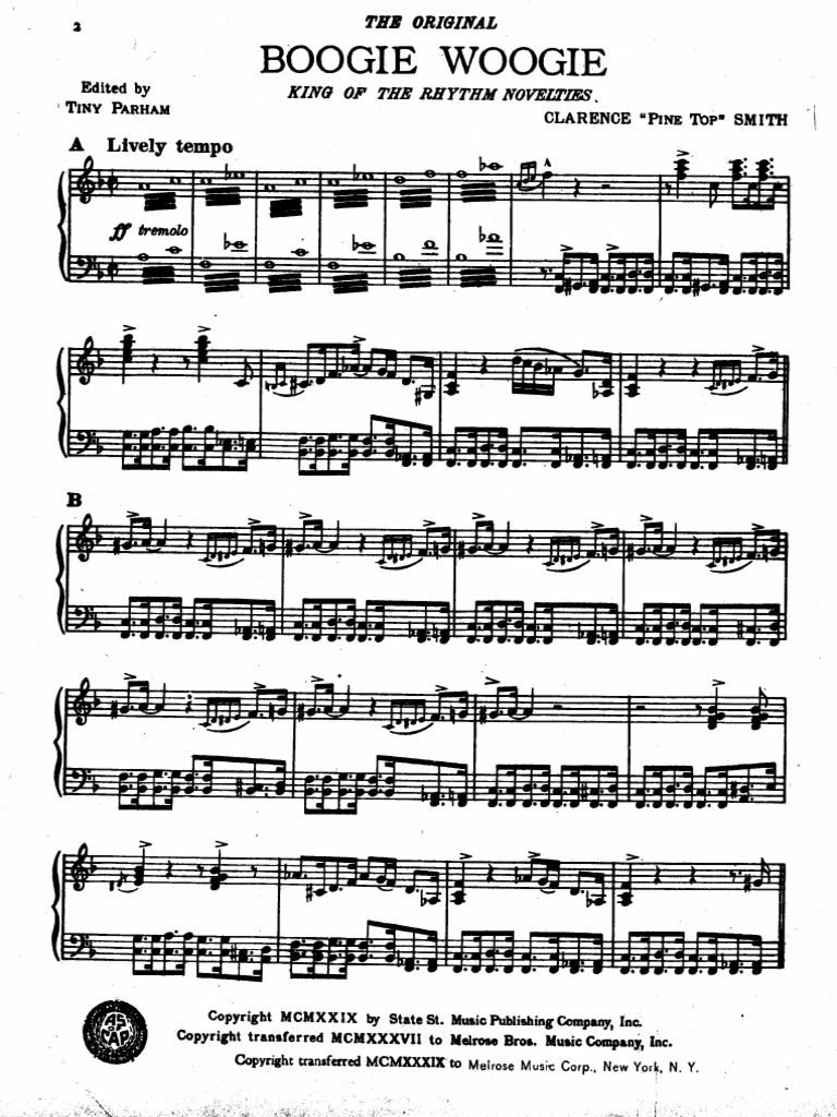 Clarence 'Pine Top' Smith Boogie Woogie PDF