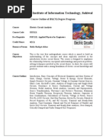 EEE 121 Course Outline Electric Circuit Analysis - 1