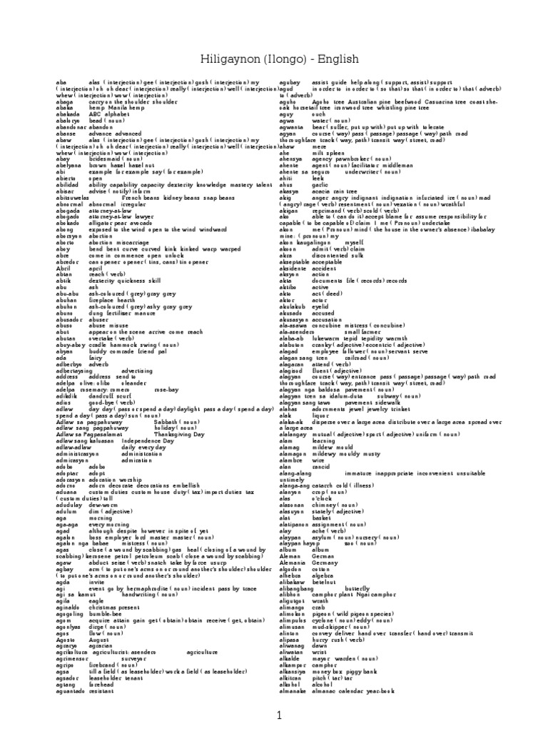 Dictionary He Verb Nature - 