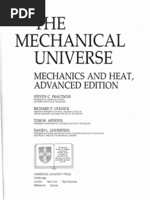 The mechanical universe frautschi pdf download
