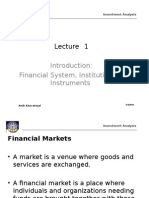 Financial System, Institutions & Instruments: Investment Analysis