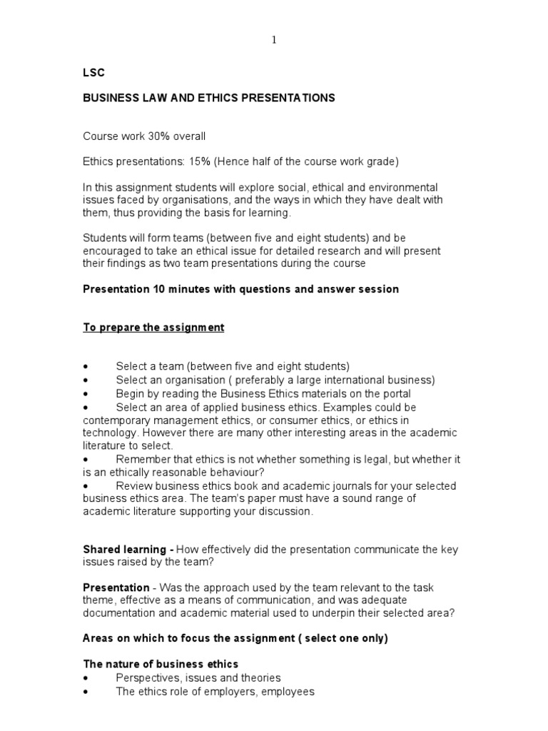 Business Ethics Assignment 09 | PDF | Business Ethics | Corporate ...
