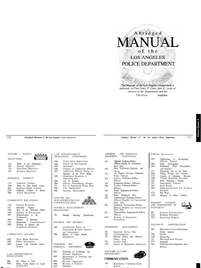 LAPD Abridged Manual Overview | PDF | Police | Informant