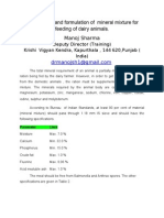 Composition and Formulation of Mineral Mixture For Dairy Animals.