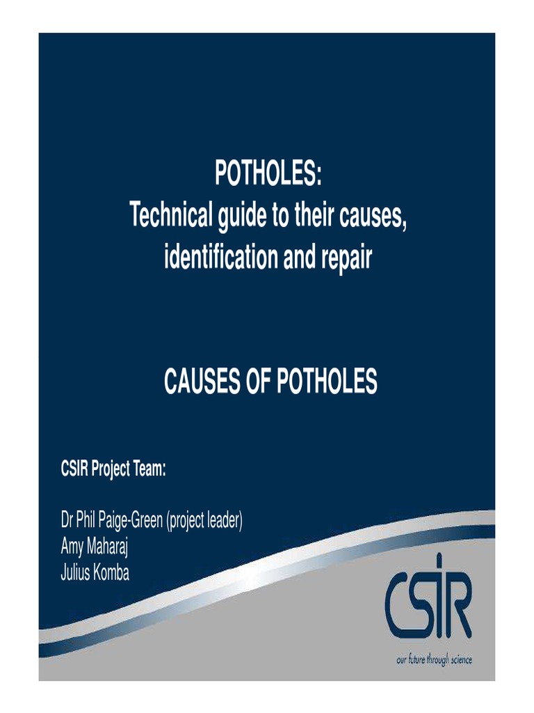 Causes and Solutions for Potholes | PDF | Road Surface | Asphalt