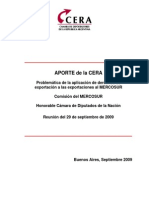 Diputados_MERCOSUR_Derecho de Exportación_Informe P-el 29 Sept 2009