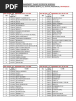 Management Trainee Interview Schedule