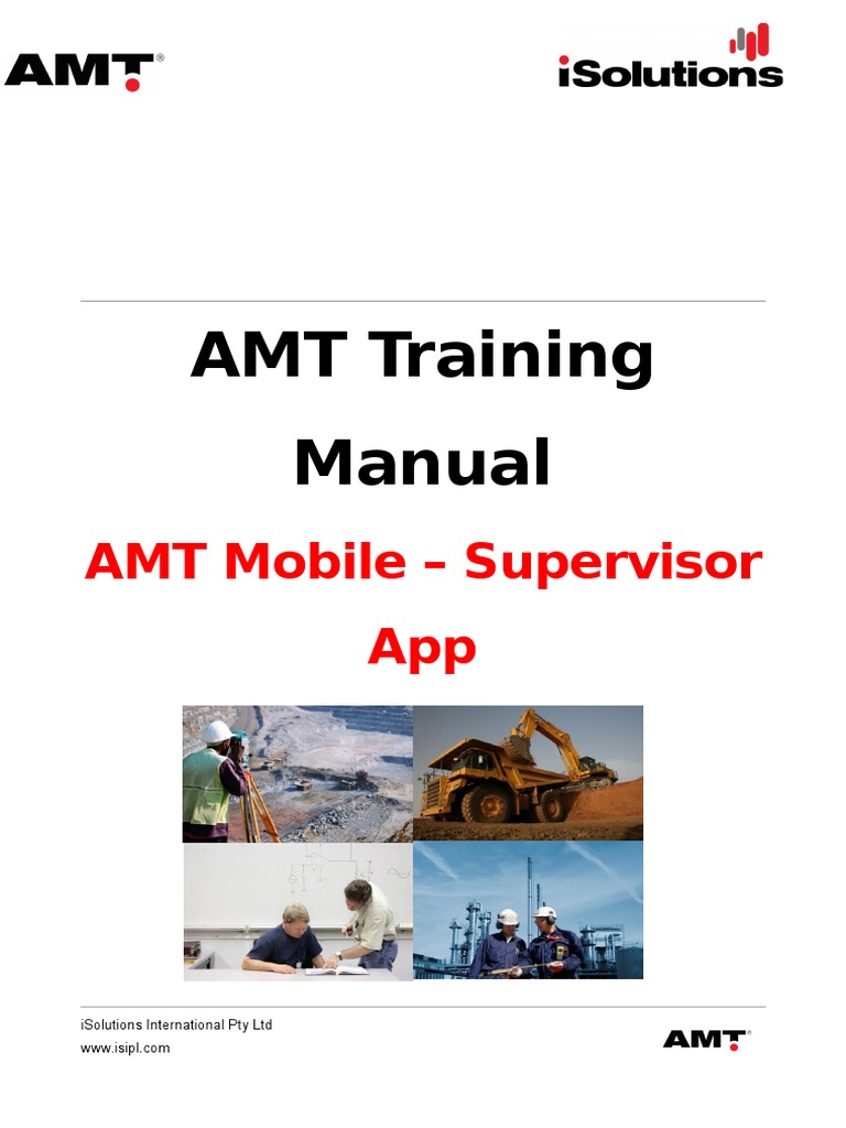 AMT Training Manual AMT Mobile Supervisor App 201501 PDF Mobile Device Mobile App