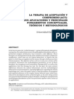 ACT Sus Aplicaciones y Principales Fundamentos Conceptuales, Teóricos y Metodológicos