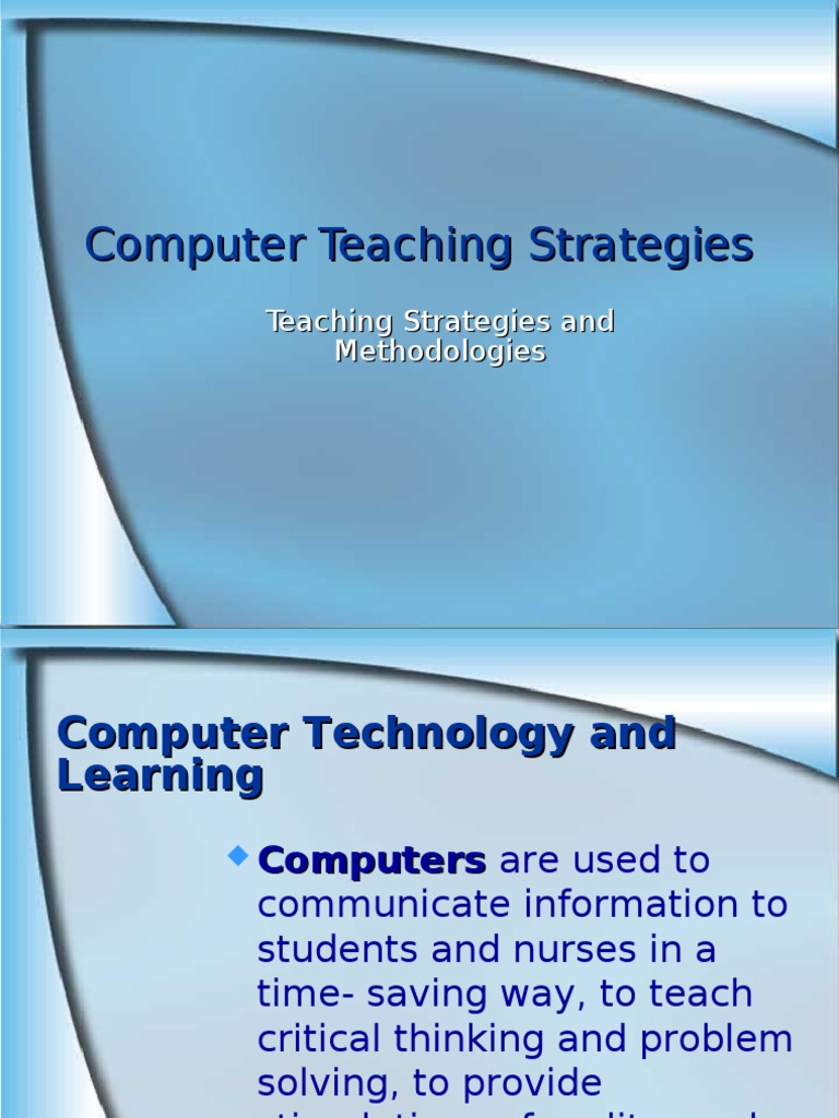 Computer Teaching Strategies Simulation Nursing