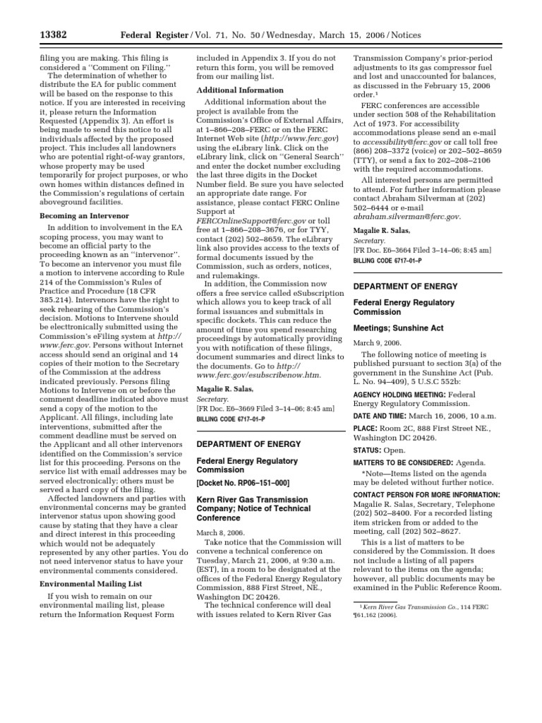 Kern River Gas Transmission Notice | PDF | Federal Energy Regulatory ...