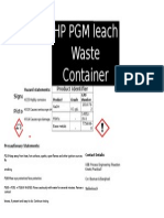 PGMs Waste Solution Container