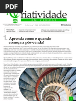 Criatividade em Vendas - Aprenda como e quando começa a pós-venda - www.editoraquantum.com.br