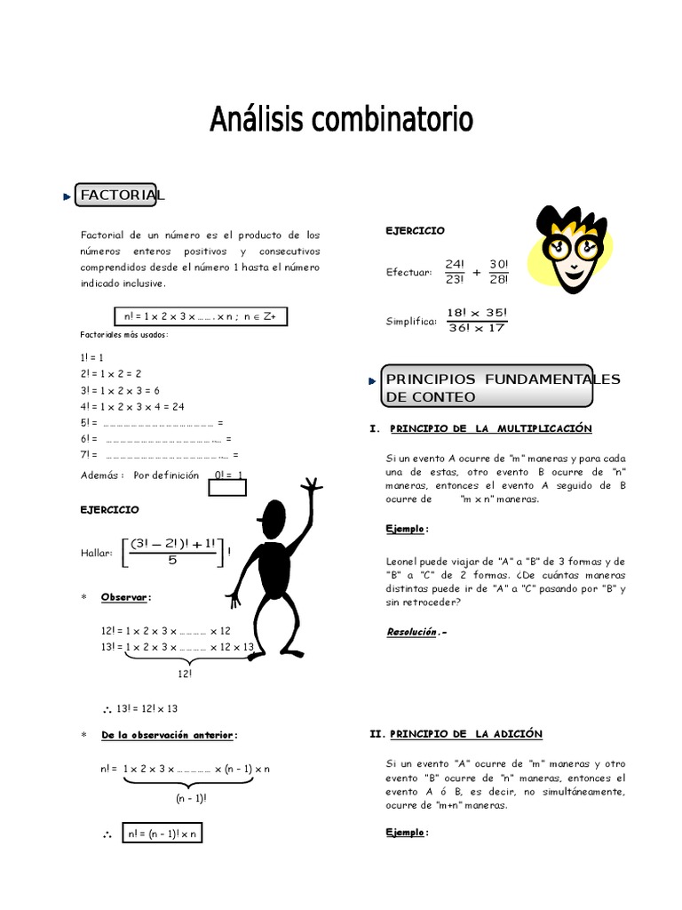 Analisis Combinatorio | PDF | Permutación | Matemáticas discretas