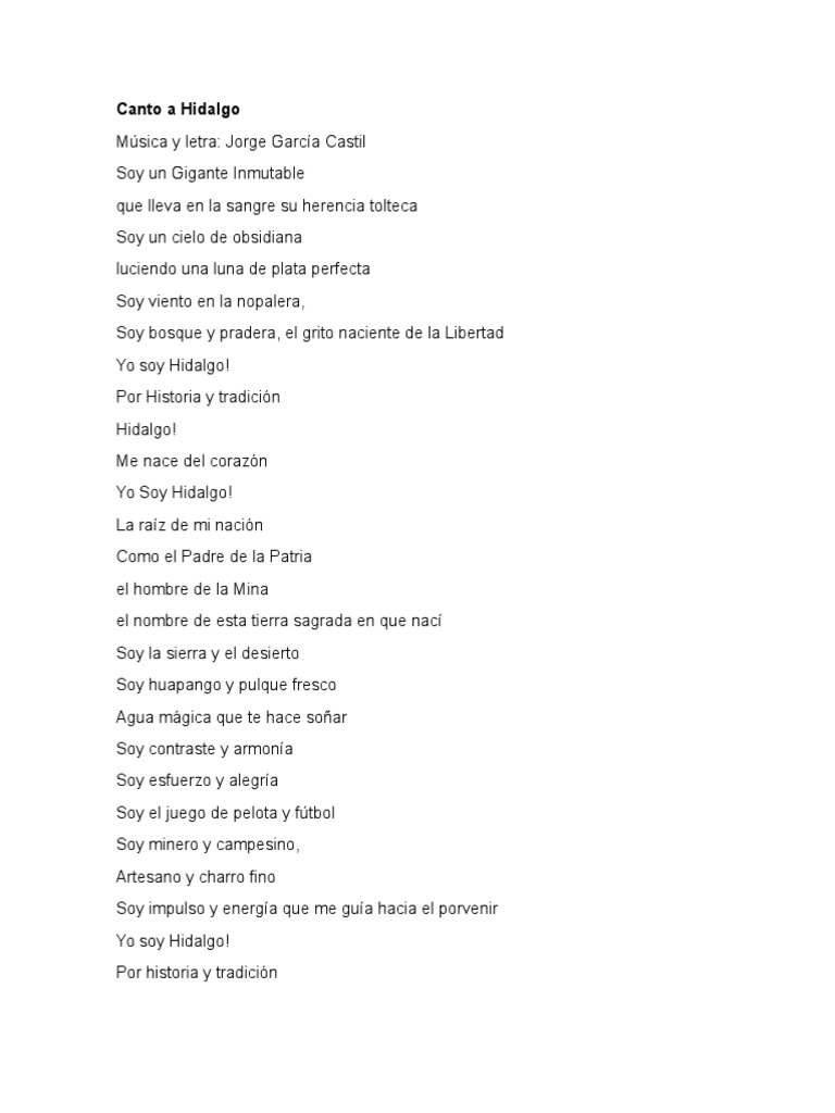 Canto a Hidalgo: Letra y Música | PDF | Drogas | Droga Farmacéutica