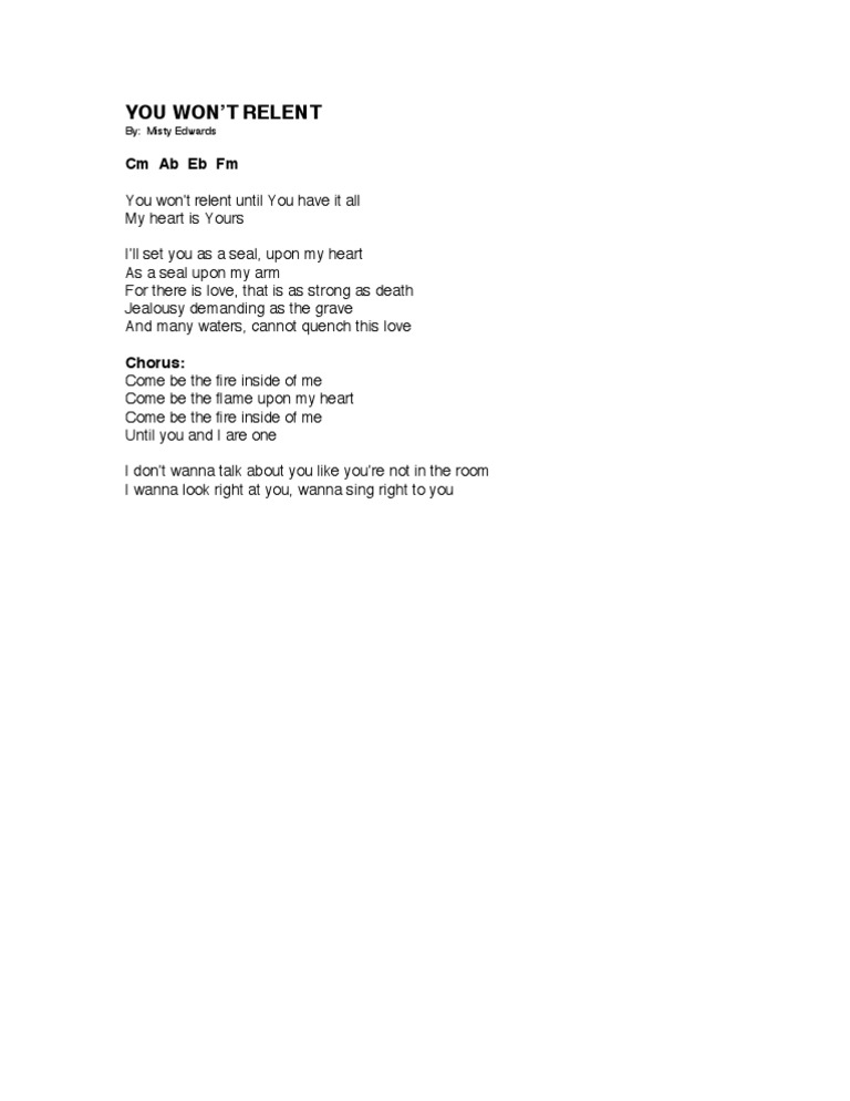 Misty Edwards You Wont Relent