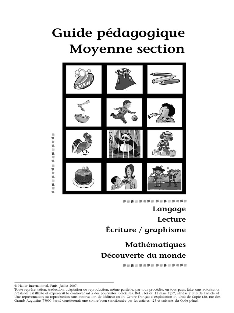 Coloriage Oscar Et Malika Noir Et Blanc Guide Pédagogique Moyenne Section | PDF | Lecture (Processus) |  Développement de l'enfant
