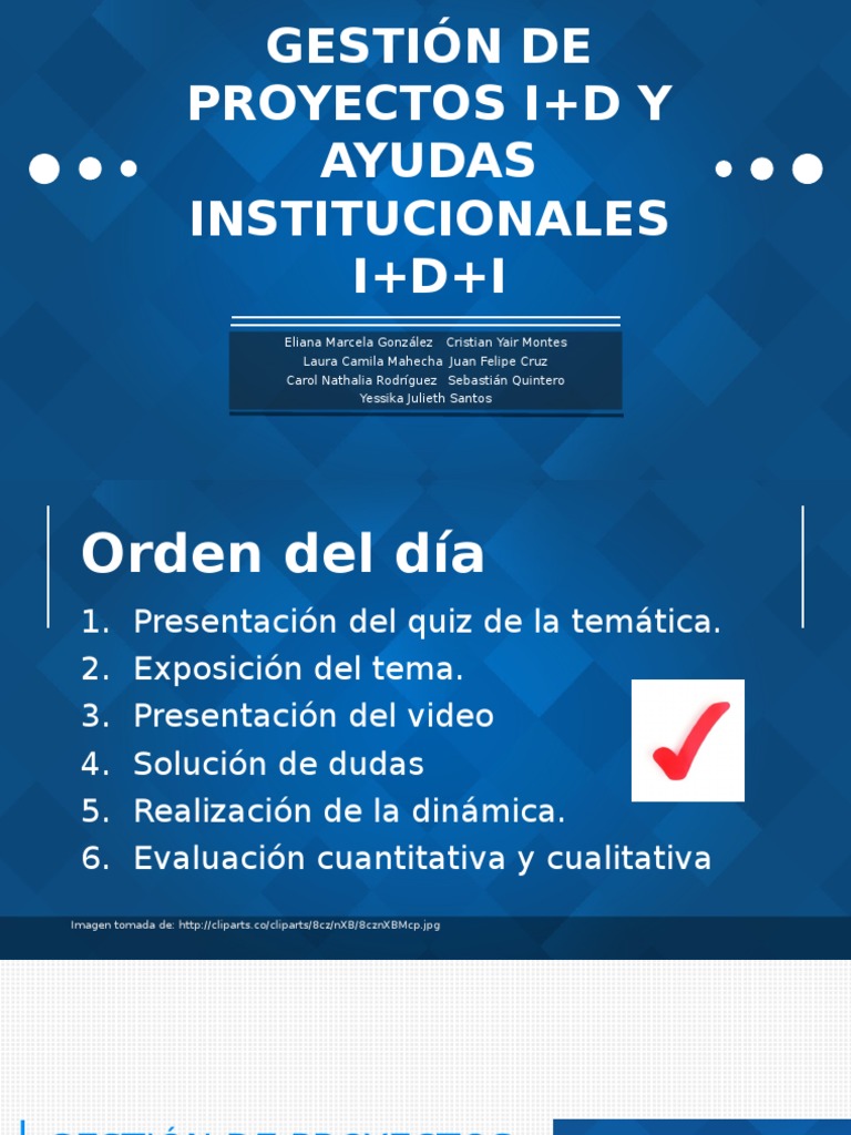 Gestión de Proyectos I+d y Ayudas Institucionales I+d+i | PDF ...