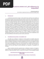 La Escuela de Contexto Rural ¿de La Diferencia a La