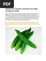 Download Khasiat Dan Manfaat Tanaman Pare Bagi Kesehatan Tubuh by irma malini SN282132508 doc pdf