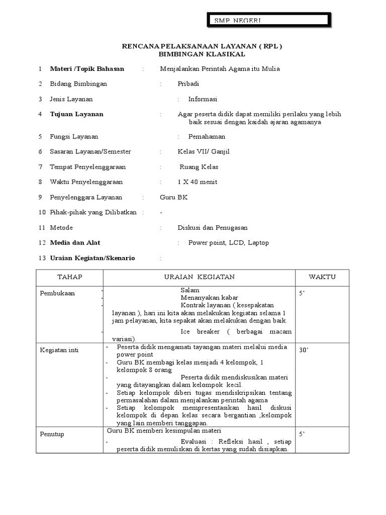 Rpl Klasikal Kelas 7