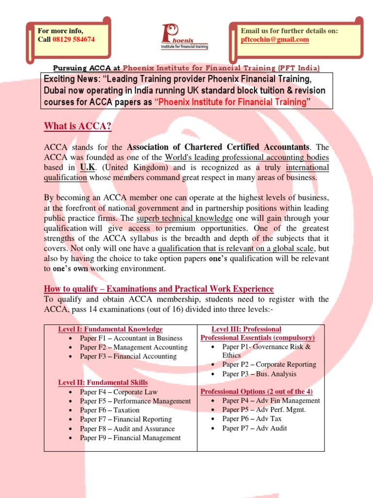 Evaluating Phoenix Financial Training for ACCA | PDF | Accounting ...