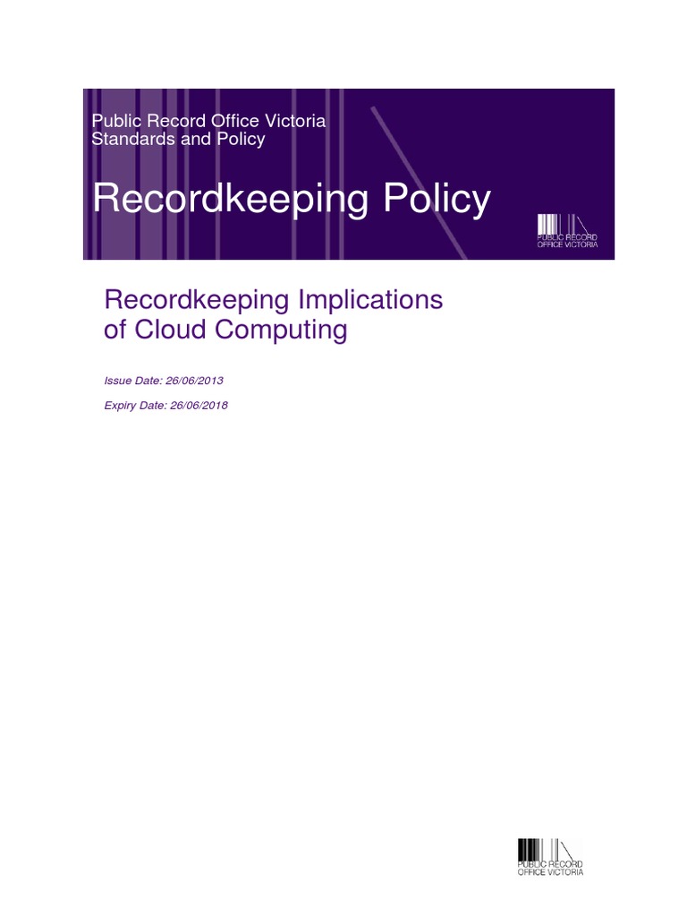 Cloud Computing Policy PDF Records Management Cloud Computing