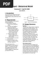 Project - Behavioral Model: Homework 2 - April 24, 2005