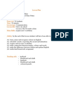 Lesson Plan Teacher's Name School Grade Level Form Size Time Lesson Type Lesson Title Main Skills