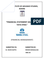 "Financial&Statement&Analyis&Of& Tata&Steel"&: Delhi&Institute&Of&Advance&Studies,& Rohini