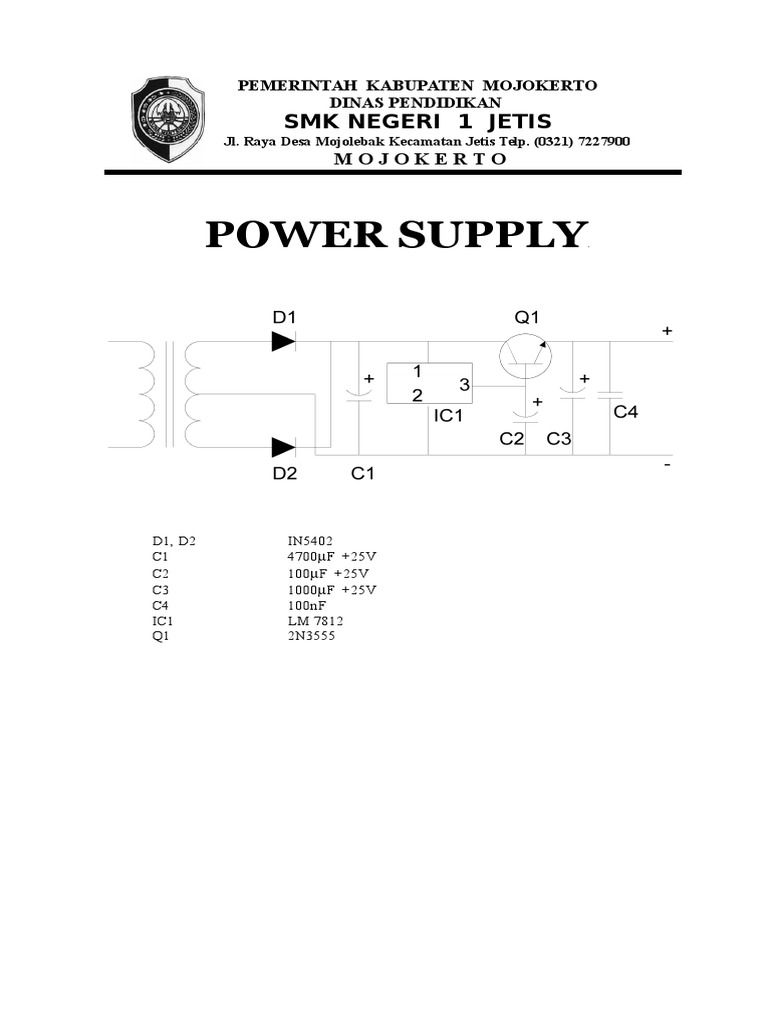 Power Supply Circuit Components Guide | PDF