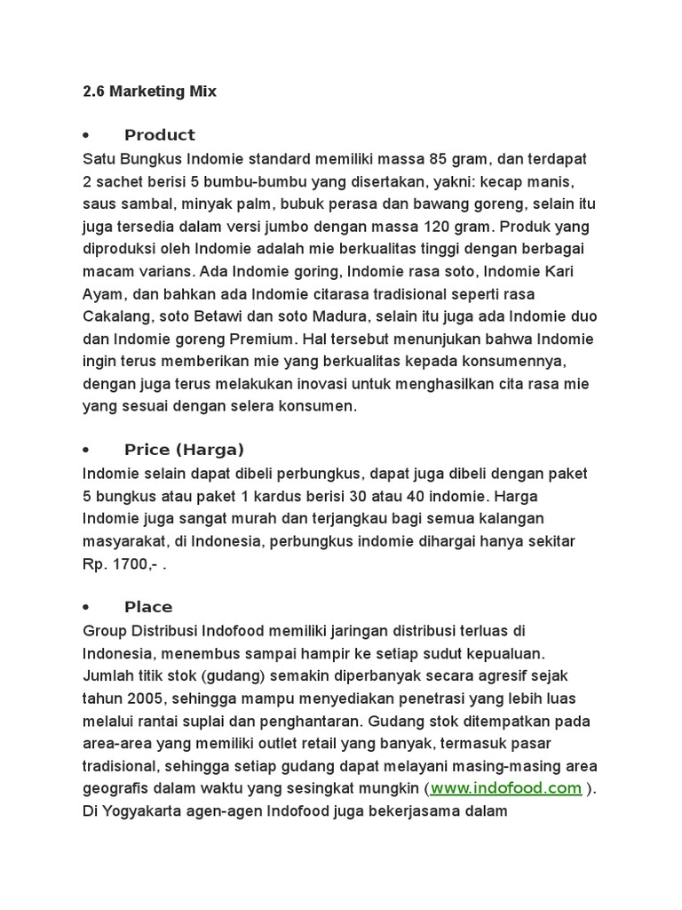 Riset Pemasaran Produk Indomie