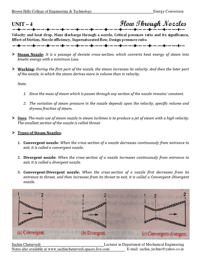 Flow Dynamics in Steam Nozzles | PDF | Nozzle | Steam