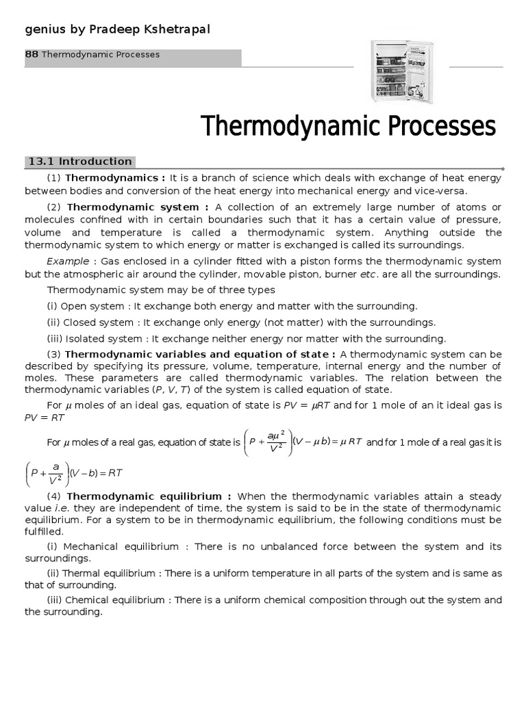 Overview of Thermodynamic Processes | PDF