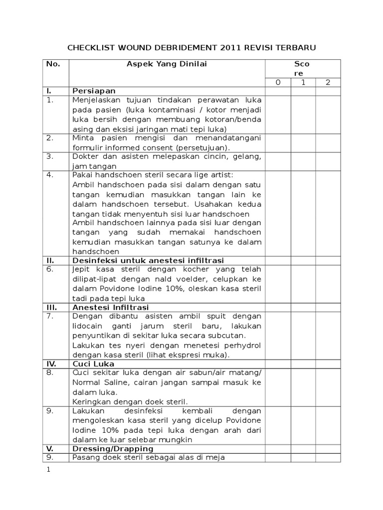 Prosedur Wound Debridement Terbaru | PDF