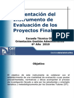 Protocolos de Evaluación de Proyecto Final