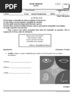 PROVA 3 ANO COLÉGIO SANTA MÔNICA