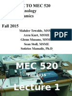 MEC 520 Energy Technology Course Overview
