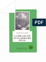 La Idea de Fin en El Derecho Penal - Franz Von Liszt - PDF