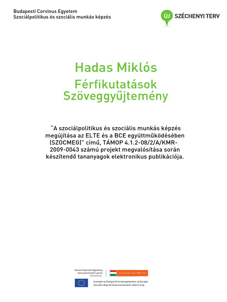 Hadas Miklós: Férfikutatások PDF