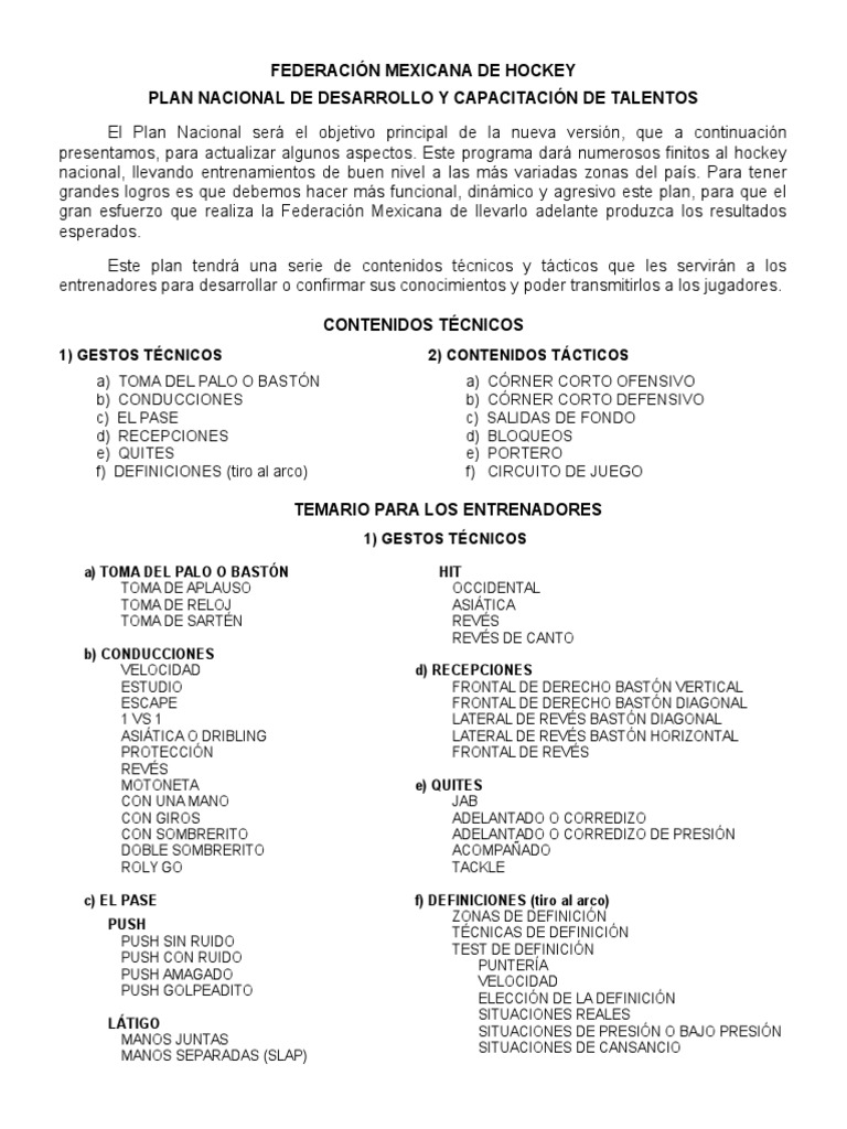 Plan Nacional de Desarrollo y CapacitaciÃ³n de Talentos