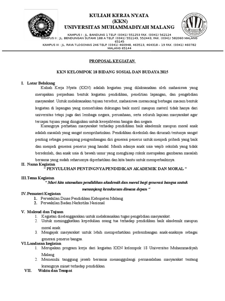 Proposal Kegiatan Penyuluhan Pendidikan