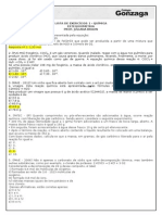 Lista de Exercícios 1 - Química