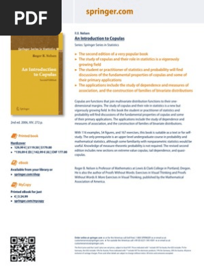 An Introduction To Copulas: Printed Book | PDF | Finance & Money