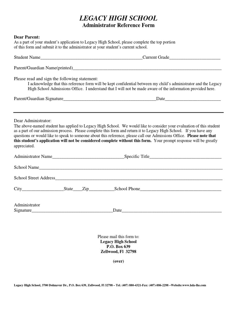 LHS Administrator Reference Form | PDF | Pedagogy | Applied Psychology