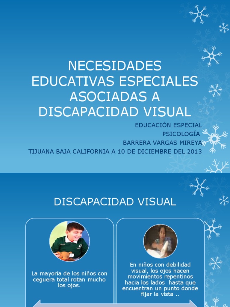 Necesidades Educativas Especiales Asociadas A Discapacidad Visual | PDF ...