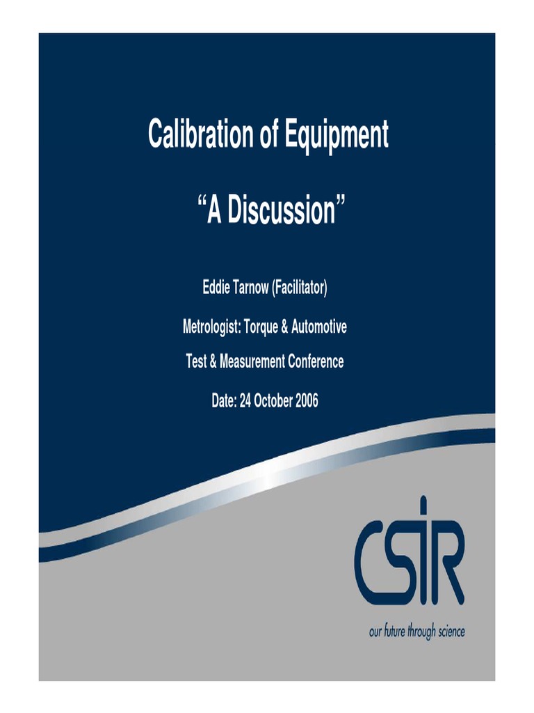 Calibration of Equipment PDF Uncertainty Calibration