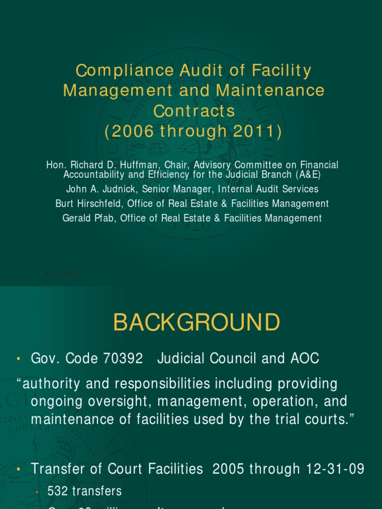 Compliance Audit Of Facility Management Pdf General Contractor Audit