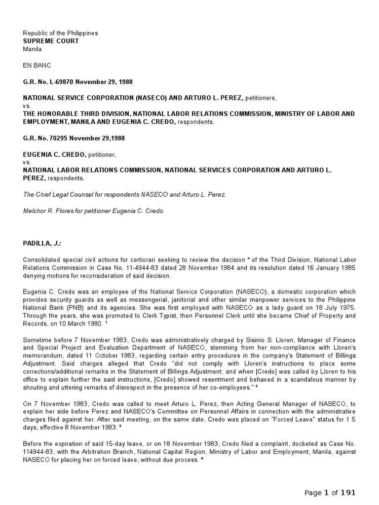 Labor Cases (Pages 4-6) | PDF | Complaint | Employment
