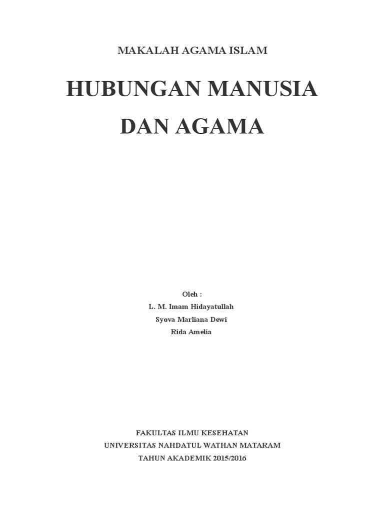 Hubungan Manusia Dan Agama Pdf